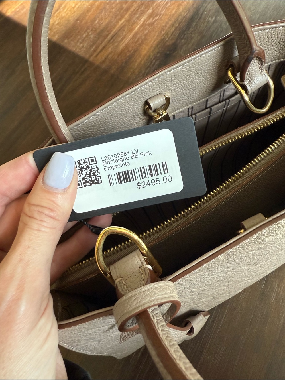 NWT!! Louis Vuitton Monogram Empreinte Handle Satchel/Crossbody. Neutral/taupe - Picture 12 of 15